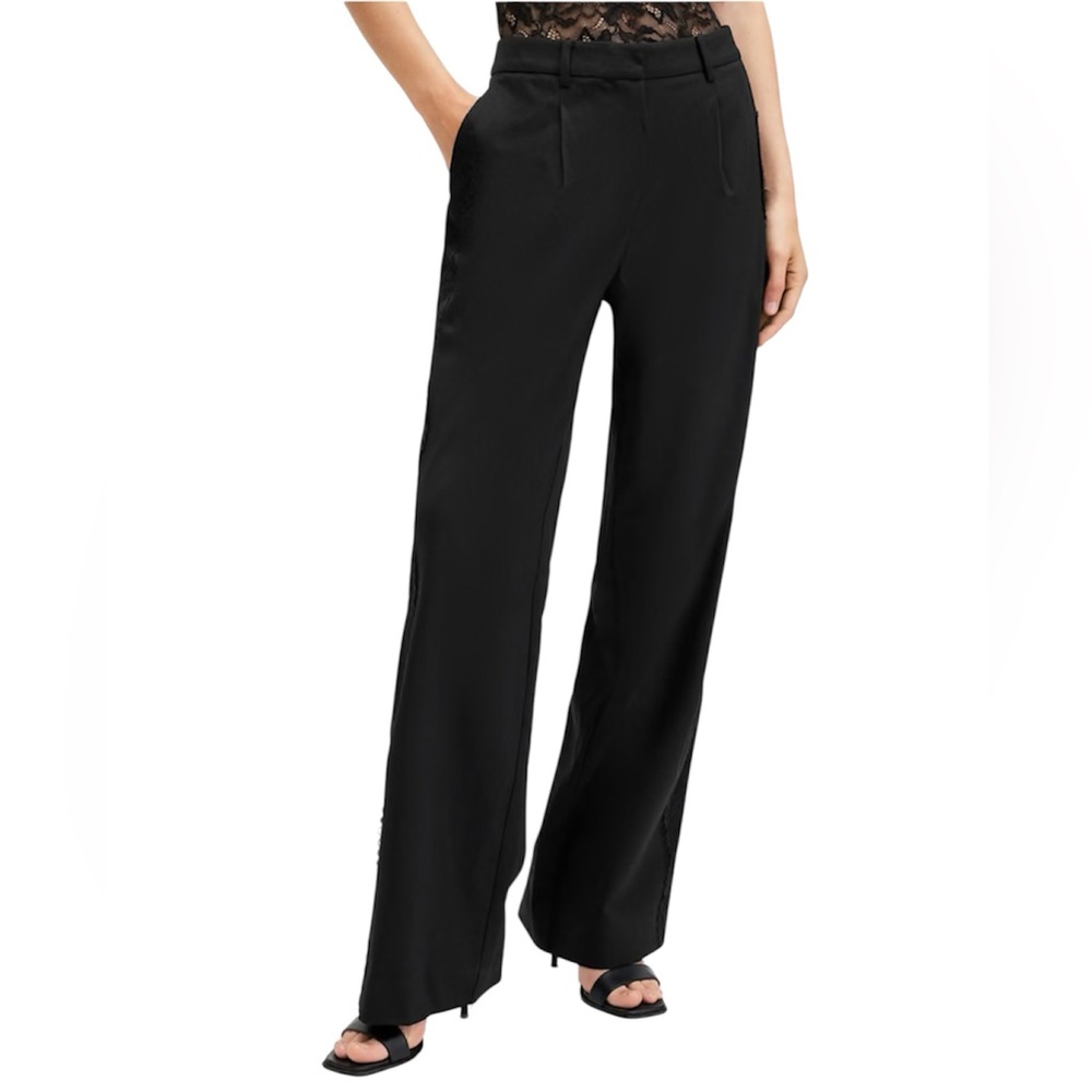NWT  All Saints Trouser in black with lace   size 6